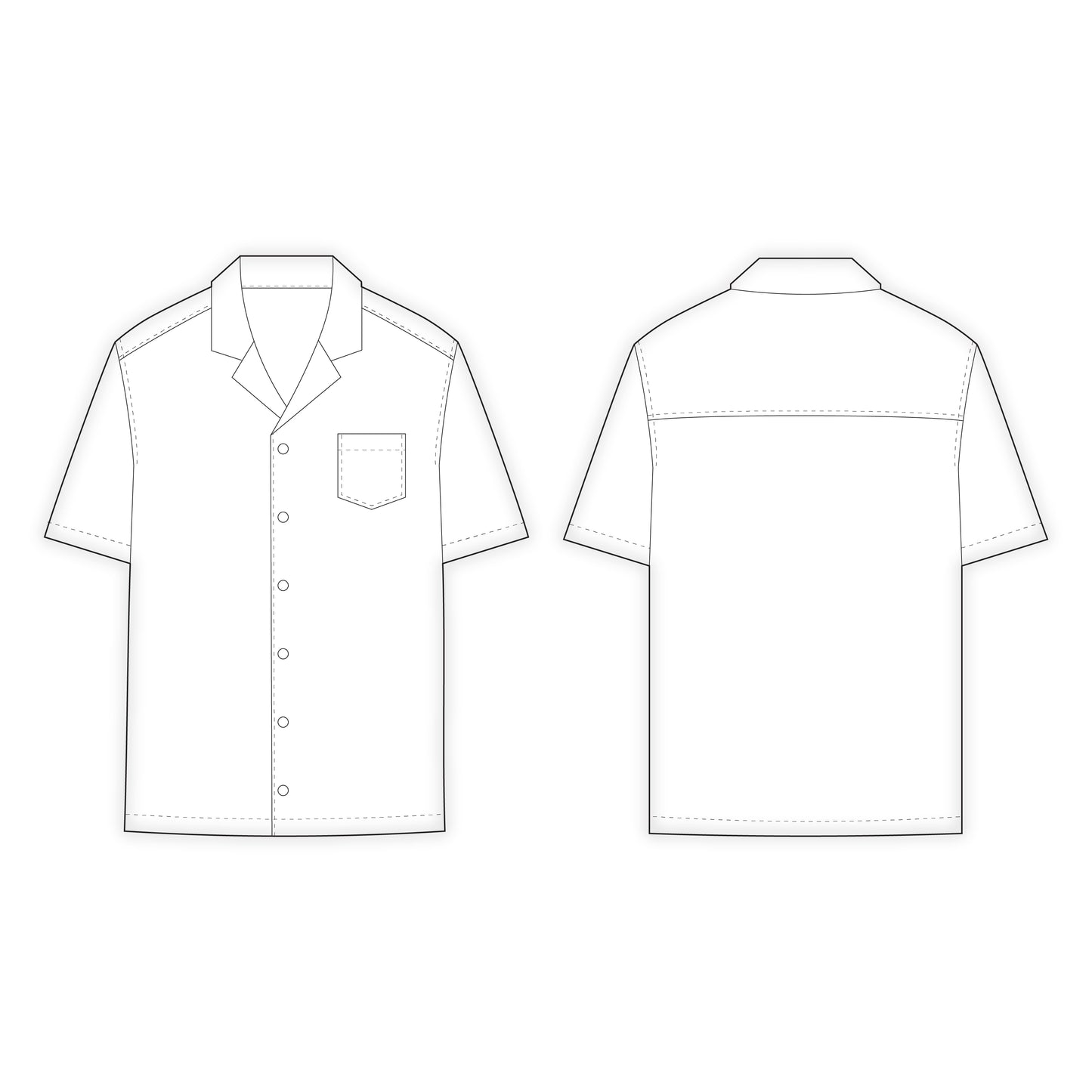 Men's Half Sleeves Shirt Sewing Pattern - A0013-22-V-04