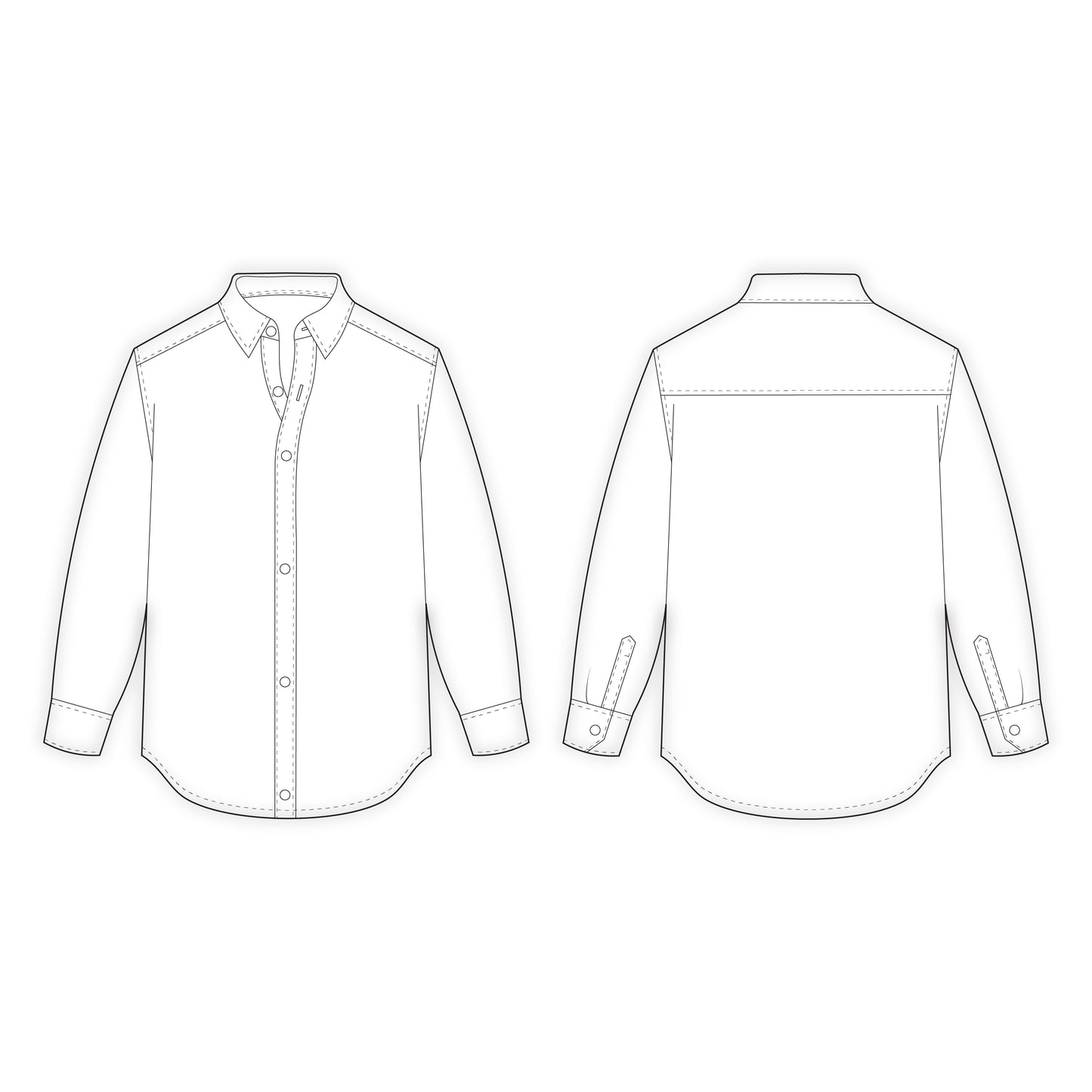 Men's Slim Fit Shirt Sewing Pattern - A0008-22-V-08
