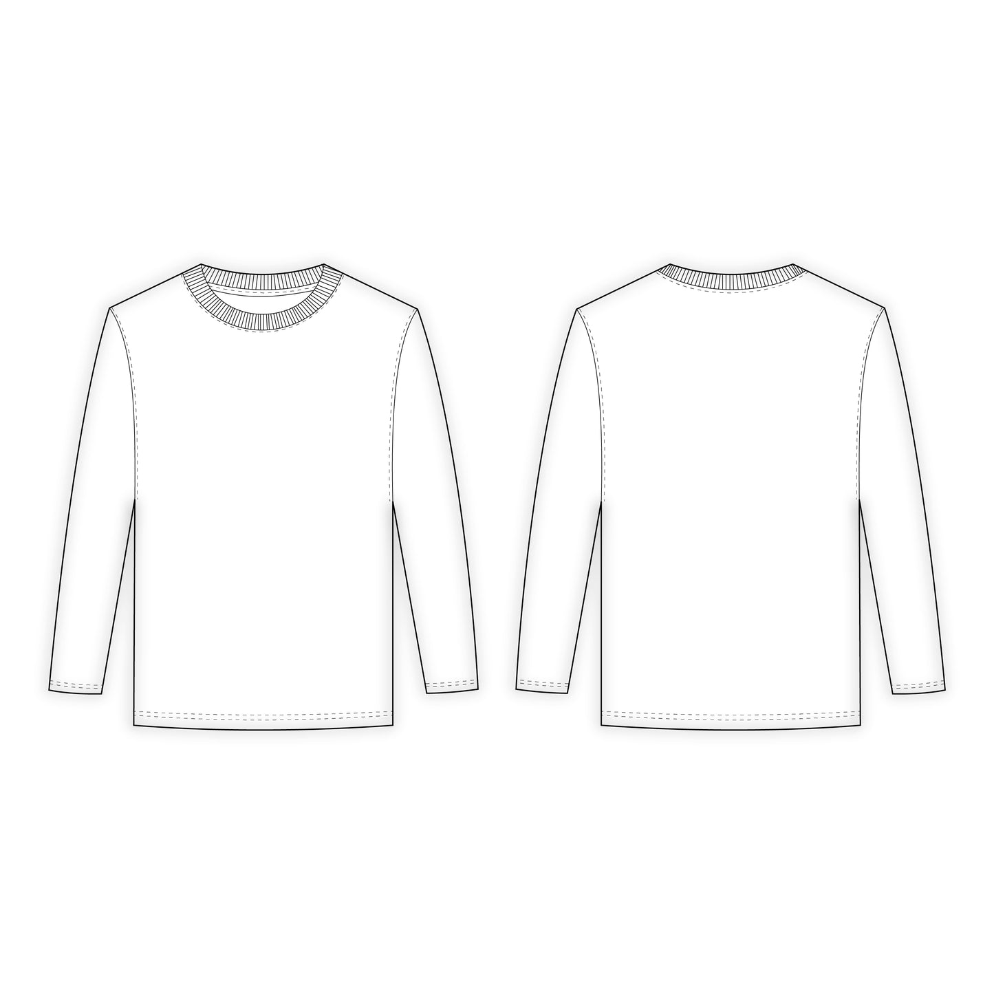 Men's Full Sleeves T-Shirt Sewing Pattern - A0002-22-V-05