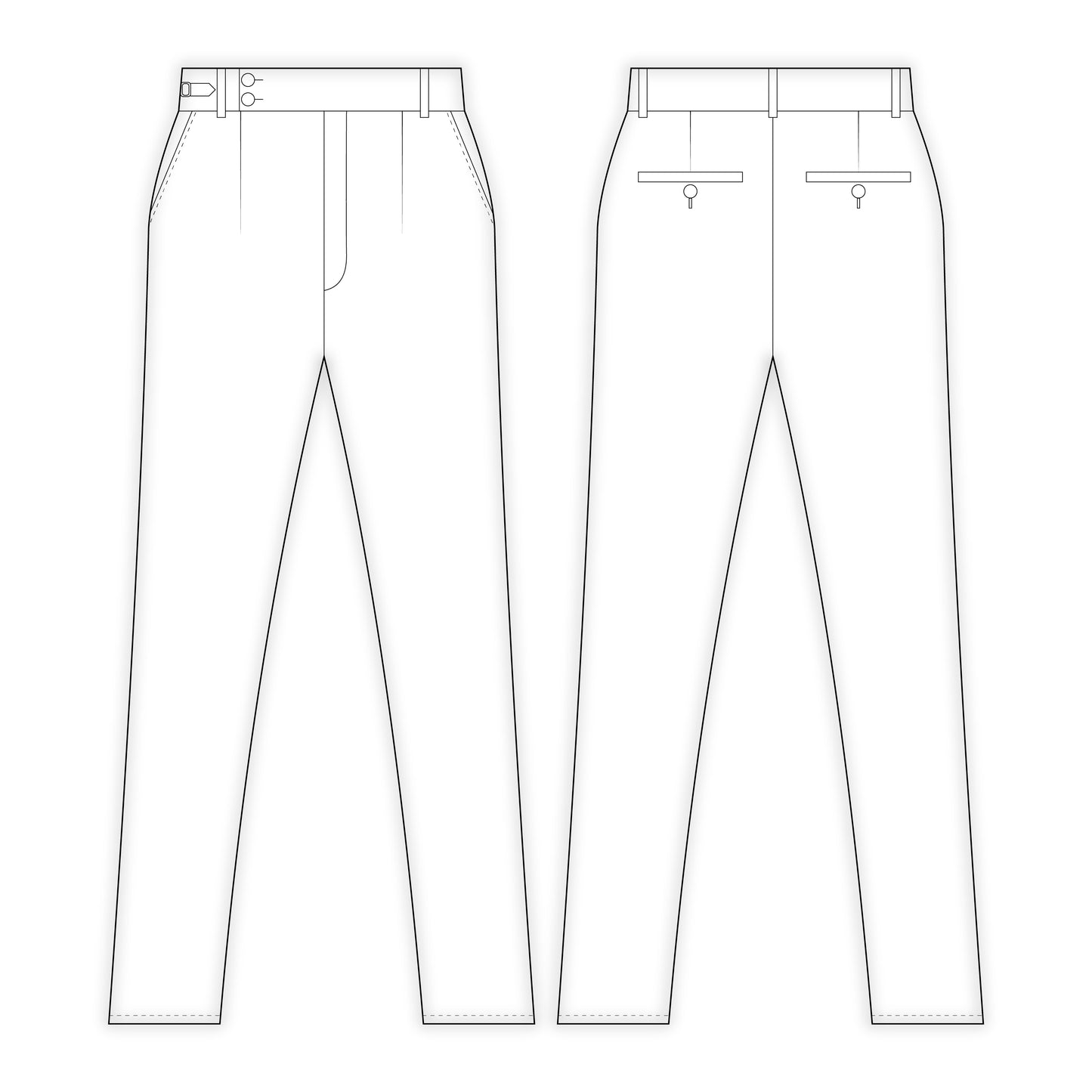 Men's Formal Pant Sewing Pattern - A0020-22-V-08