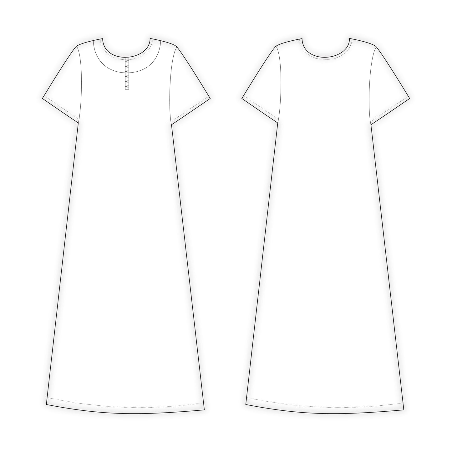 Women's Nighty Sewing Pattern - A0006-22-V-12