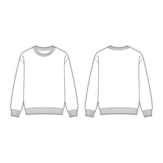 Men's Drop Shoulder Sweatshirt Sewing Pattern - A0004-22-V-05