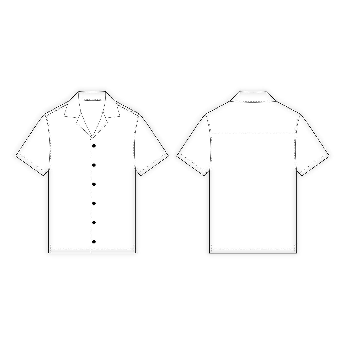 Men's Half Sleeves Regular Fit Shirt Sewing Pattern - A0008-26-Z-02