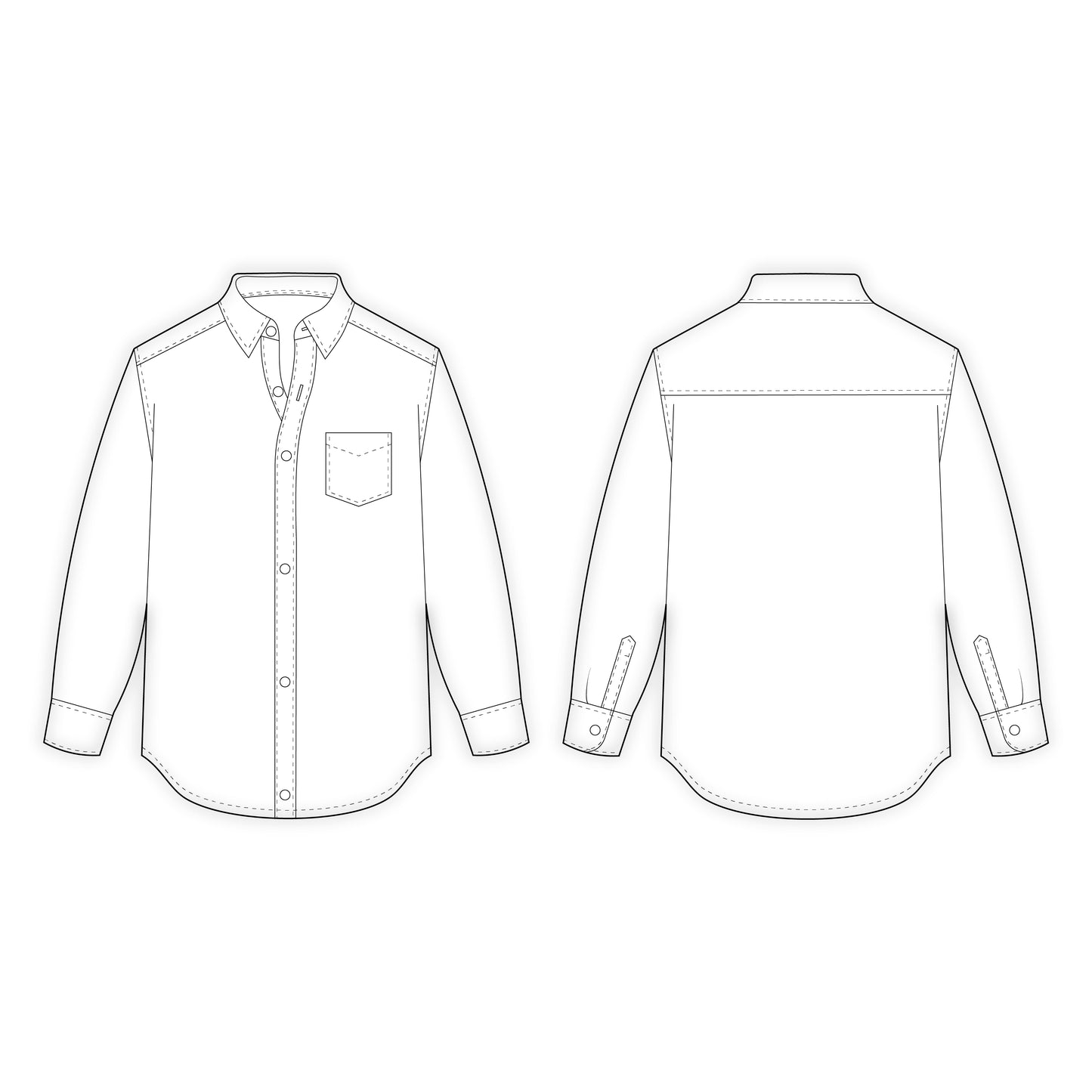 Men's Shirt Sewing Pattern - A0018-22-V-08