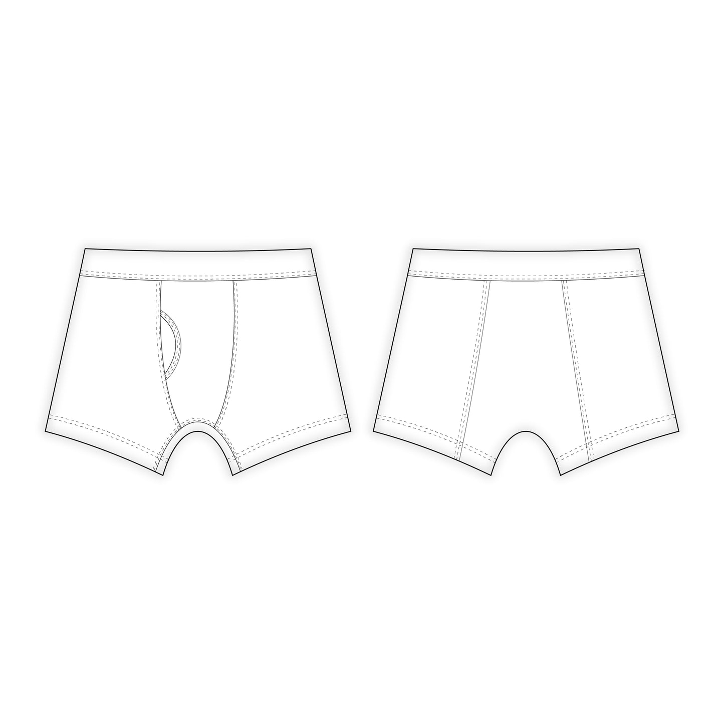 Men's Innerwear Shorts Sewing Pattern - A0001-22-V-10