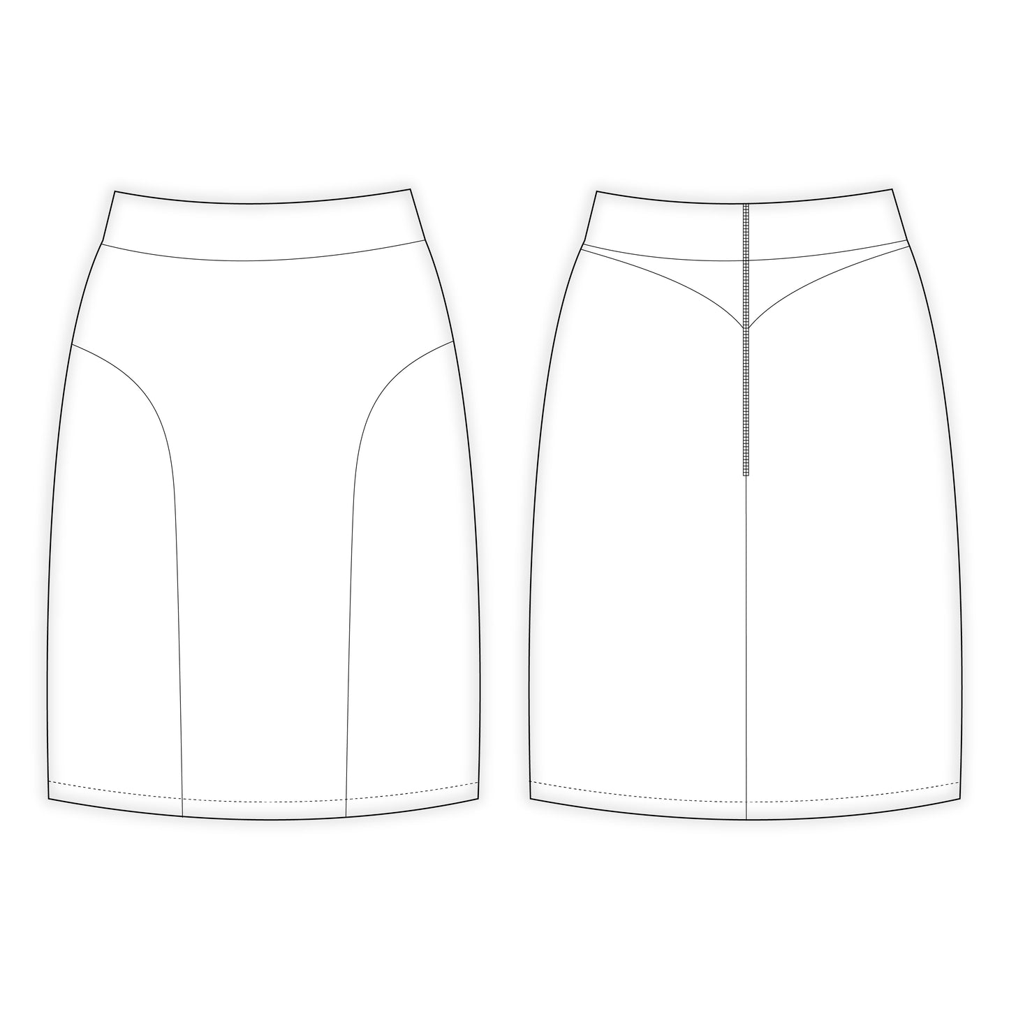 Women's Skirt Sewing Pattern - A0010-22-V-08