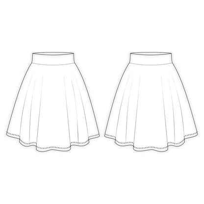 Women's Flared Skirt Sewing Pattern - A0001-22-V-08
