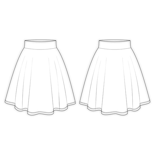 Women's Flared Skirt Sewing Pattern - A0001-22-V-08