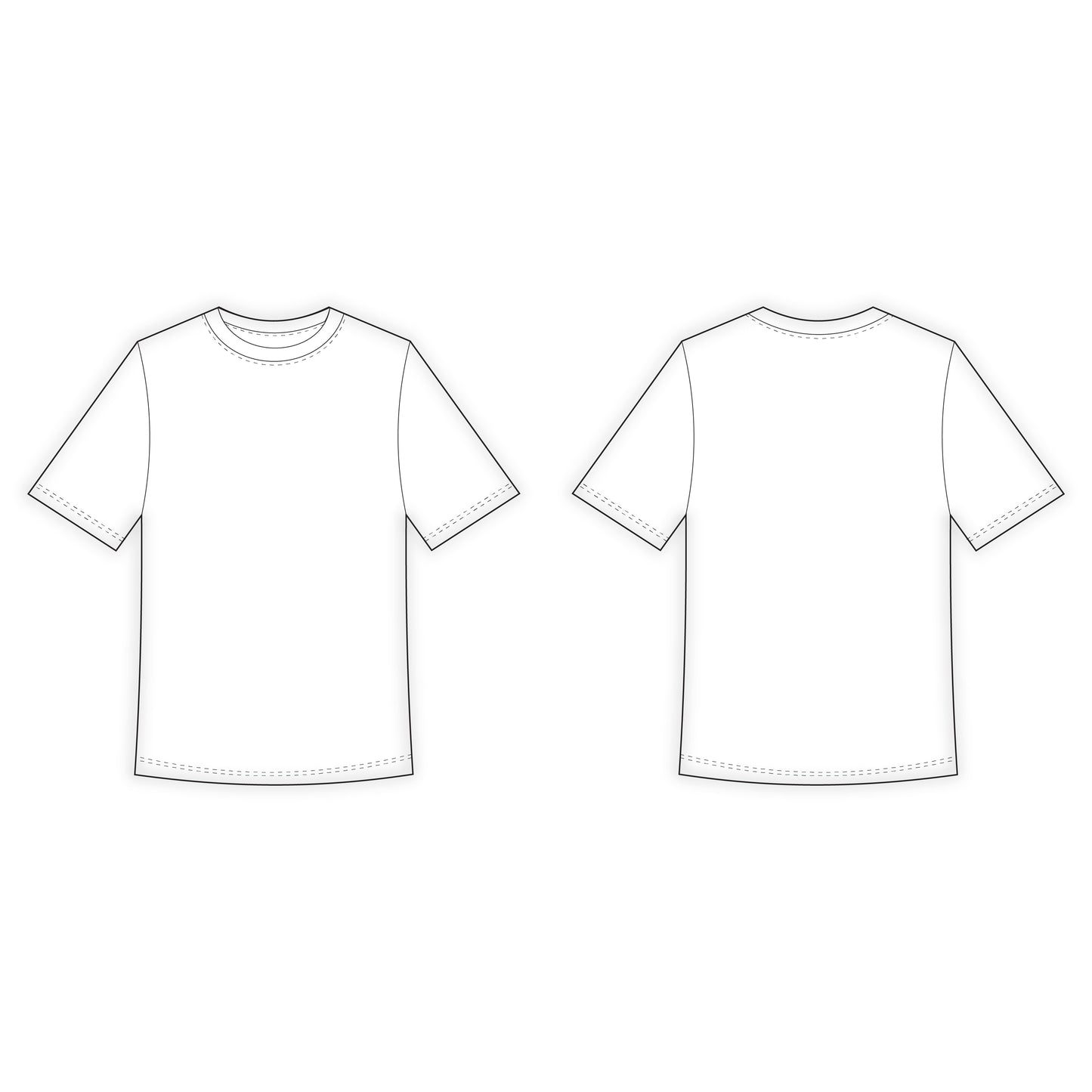 Unisex Half Sleeves T-Shirt Sewing Pattern - A0016-22-V-05