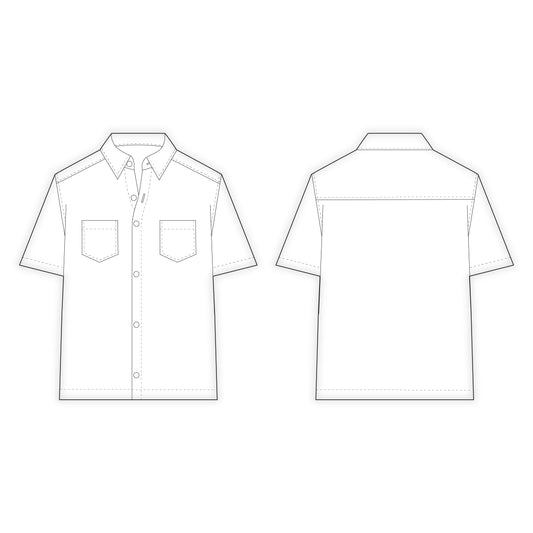 Men's Half Sleeves Shacket Sewing Pattern - A0019-22-V-04