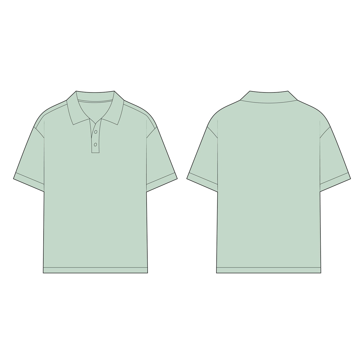 Men's Half Sleeves Regular Fit Polo Neck T-Shirt Sewing Pattern - A0001-26-Z-6