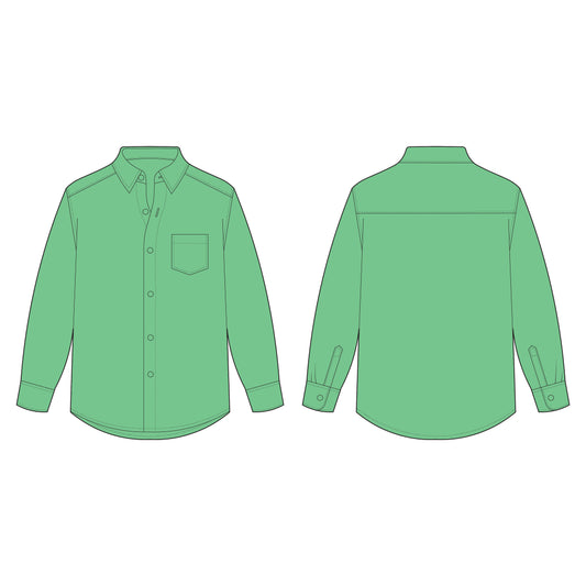 Men's Full Sleeves Plus Size Shirt Sewing Pattern - A0001-26-Z-01