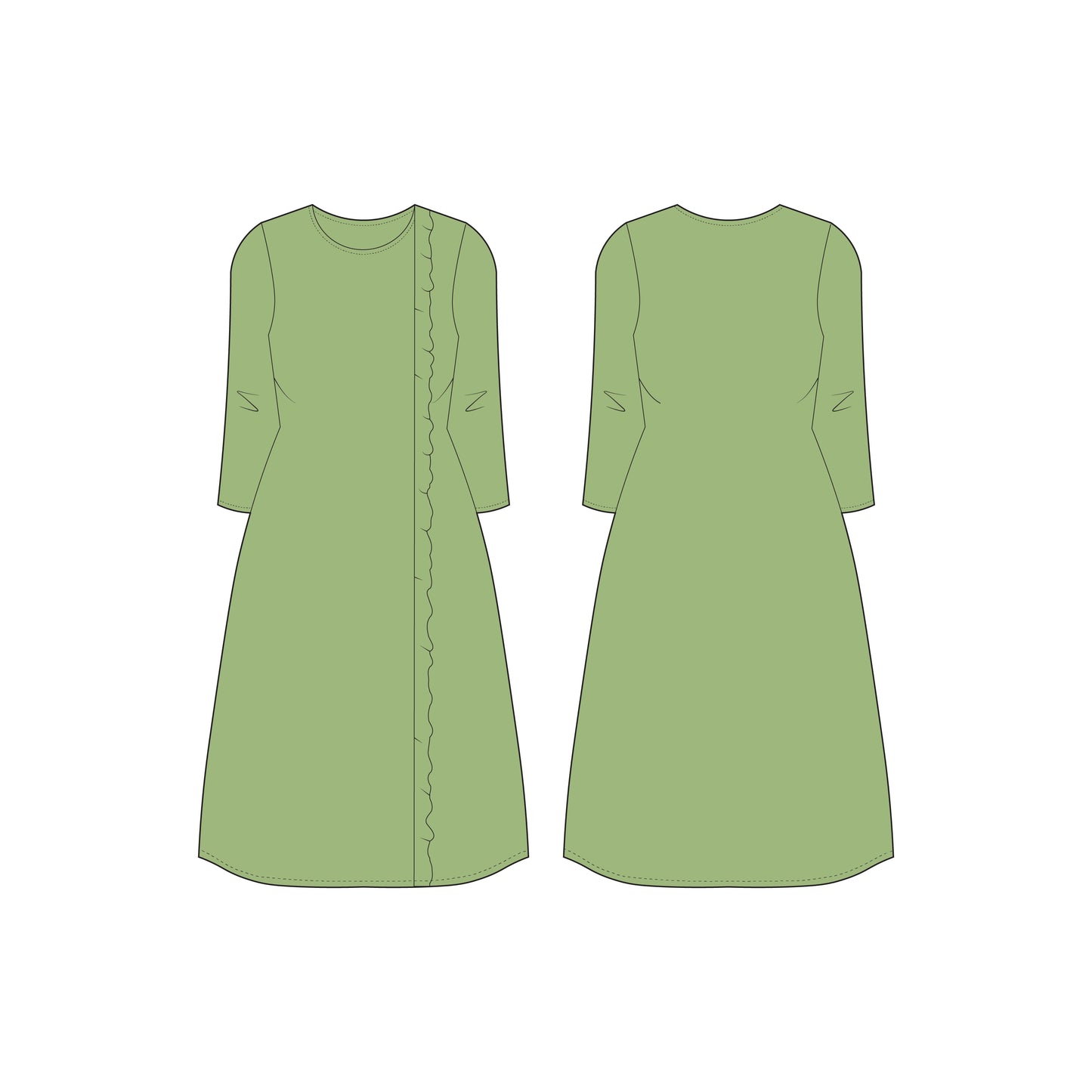 Women's Full Sleeves Regular Fit Kurti Sewing Pattern - A0003-23-W-2