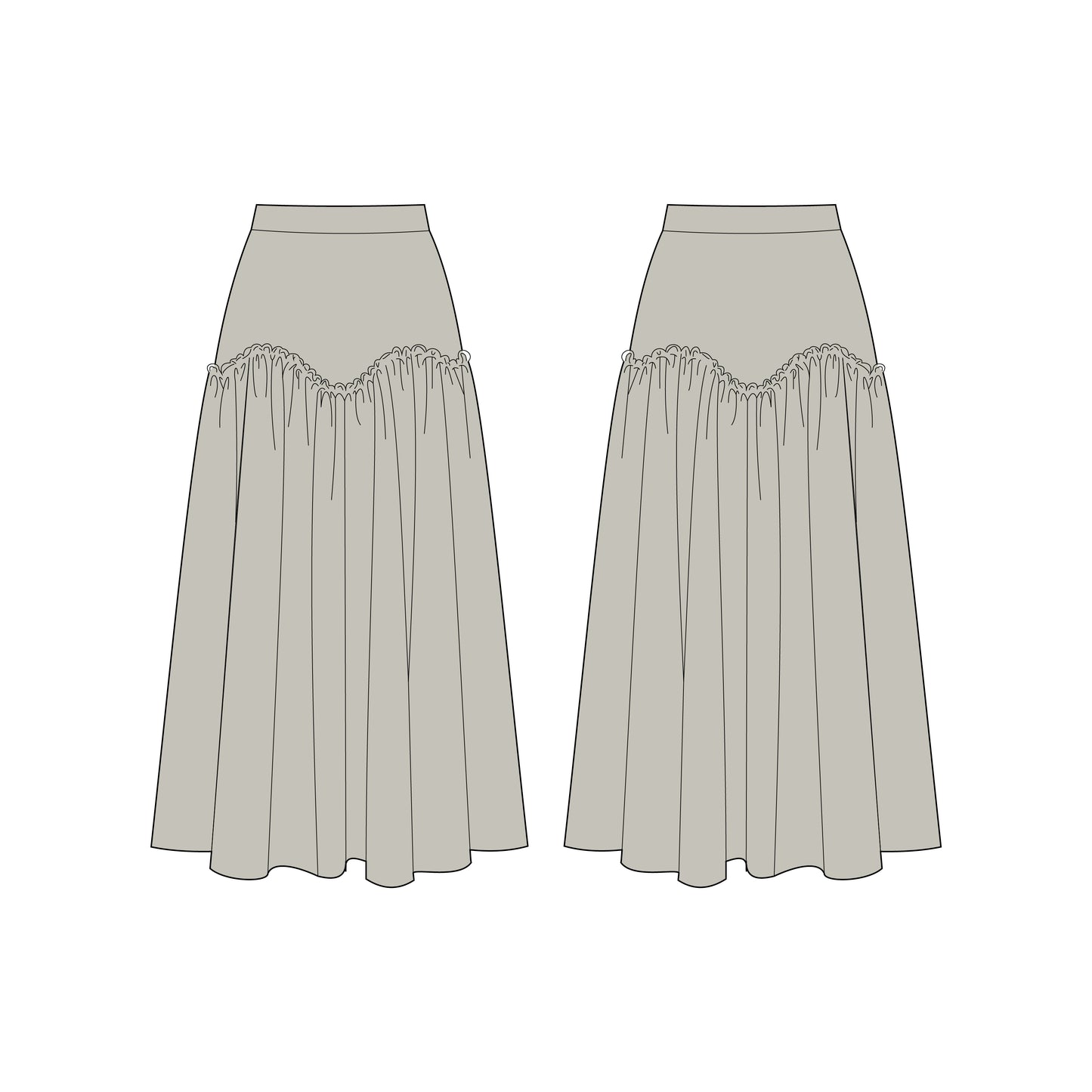 Women's Long Skirt Sewing Pattern - A0002-25-Y-9