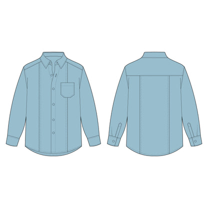 Men's Full Sleeves Shirt Sewing Pattern - A0005-22-V-04