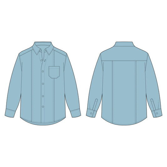 Men's Full Sleeves Shirt Sewing Pattern - A0005-22-V-04