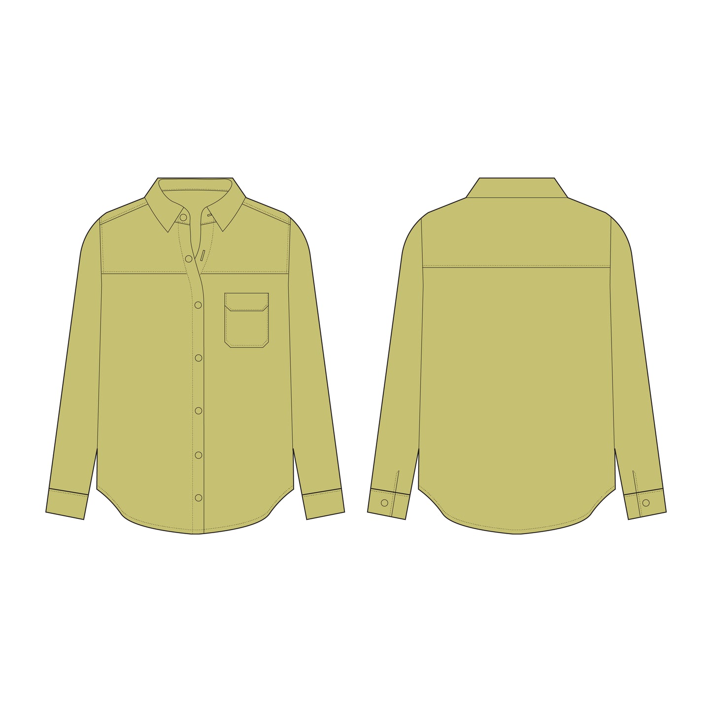 Women's Loose Fit Long Shirt Sewing Pattern - A0002-22-V-2