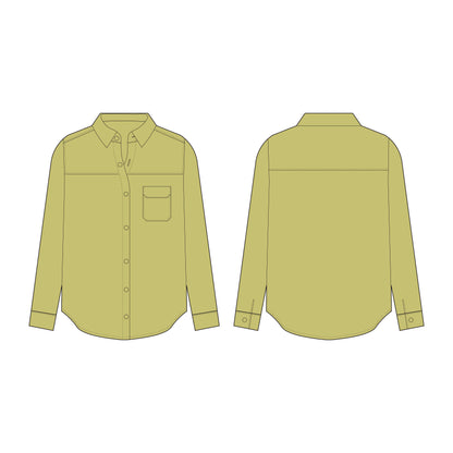 Women's Loose Fit Long Shirt Sewing Pattern - A0002-22-V-2