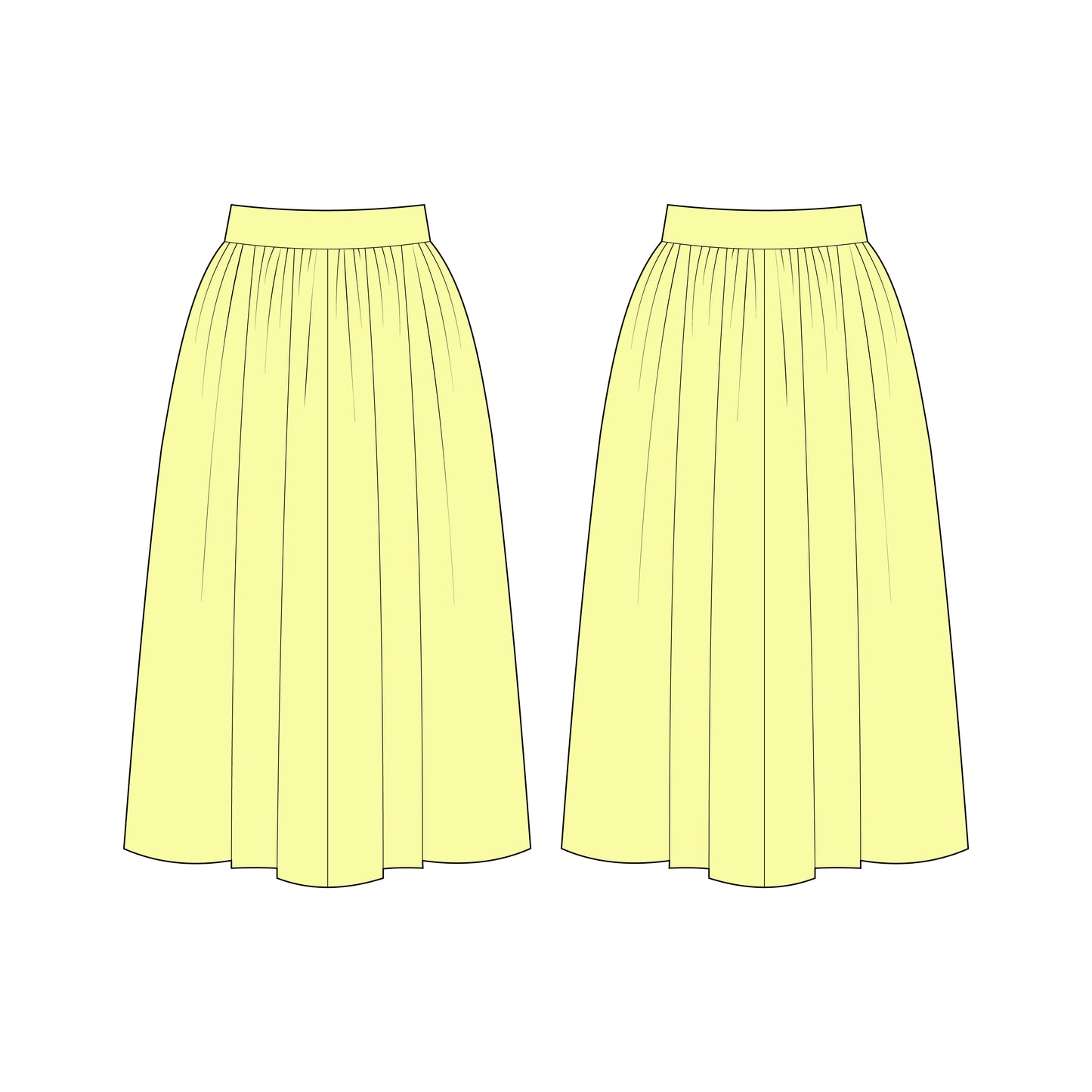 Women's Long Skirt Sewing Pattern - A0001-25-Y-9