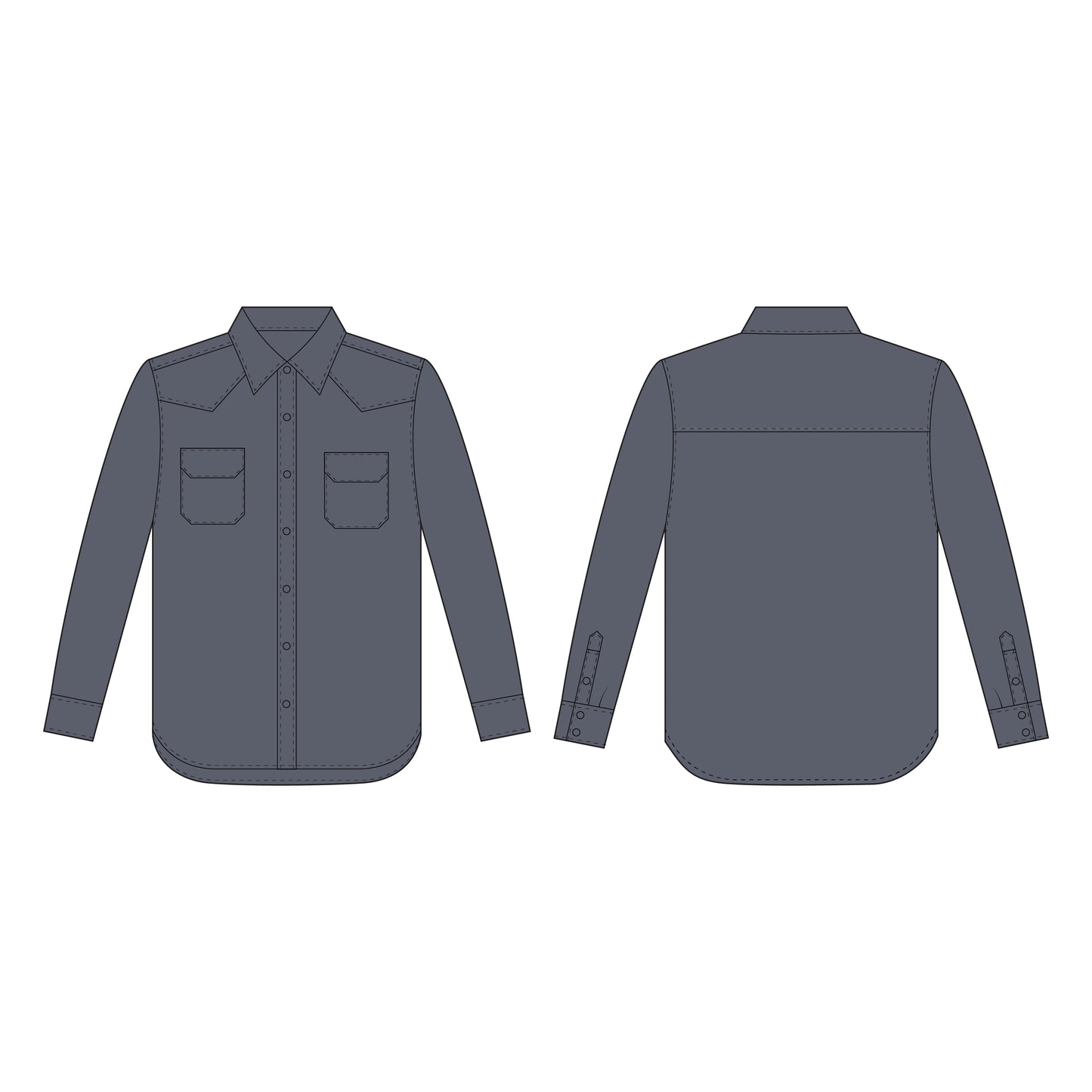 Men's Full Sleeves Regular Fit Shirt Sewing Pattern - A0004-26-Z-02