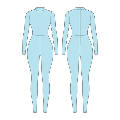 Women's Full Sleeves Jumpsuit Sewing Pattern - A0001-25-Y-7