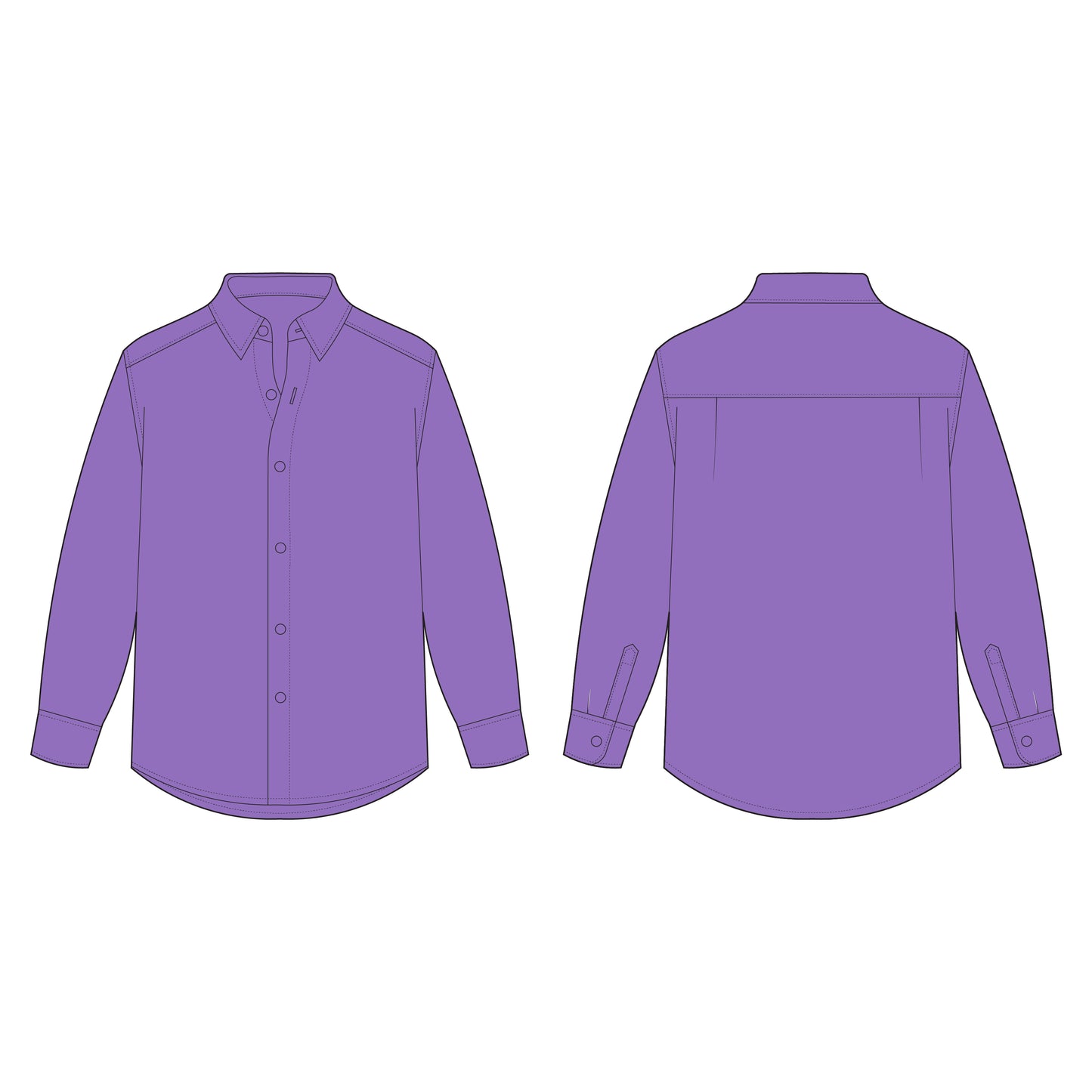 Men's Full Sleeves Regular Fit Shirt Sewing Pattern - A0005-26-Z-02