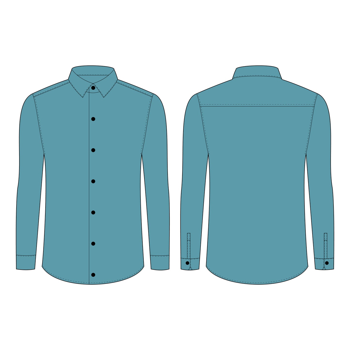 Men's Full Sleeves (Partywear) Shirt Sewing Pattern - A0001-23-W-3