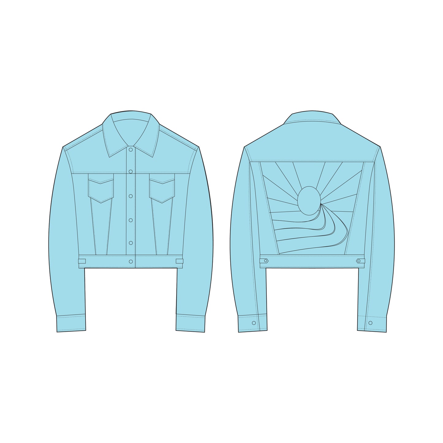 Women's Denim Jacket Sewing Pattern - A0001-22-V-2