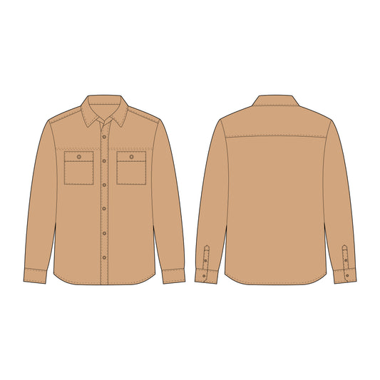 Men's Full Sleeves Regular Fit Shirt Sewing Pattern - A0003-26-Z-6