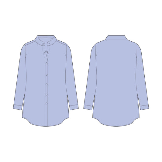 Women's Long Shirt Sewing Pattern - A0005-22-V-2