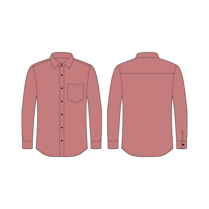 Men's Full Sleeves Regular Fit Shirt Sewing Pattern - A0001-25-Y-1