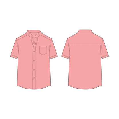 Men's Half Sleeves Shirt Chinese Collar Sewing Pattern - A0009-22-V-04