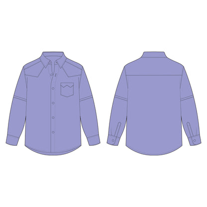 Men's Detachable Sleeves Shirt Sewing Pattern - A0003-22-V-04