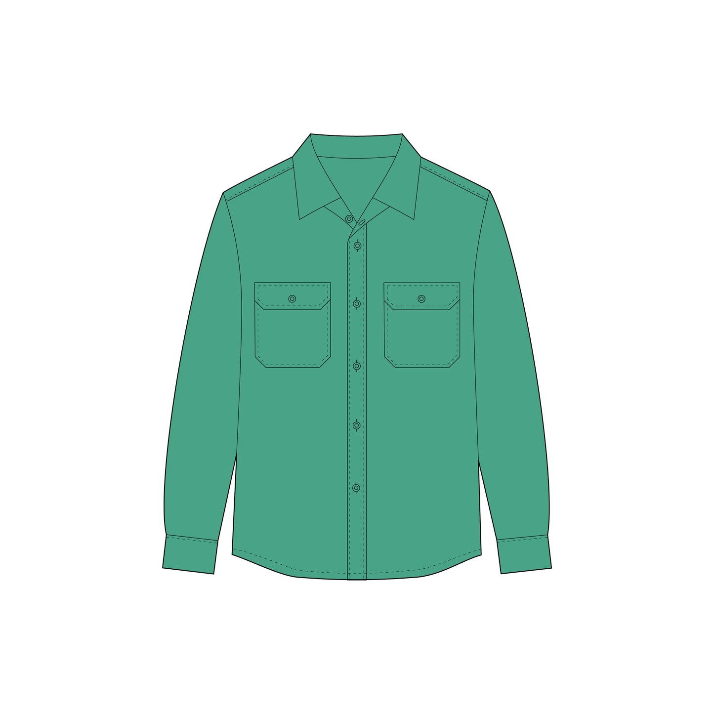 Men's Full Sleeves Regular Fit Shirt Sewing Pattern - A0002-26-Z-6