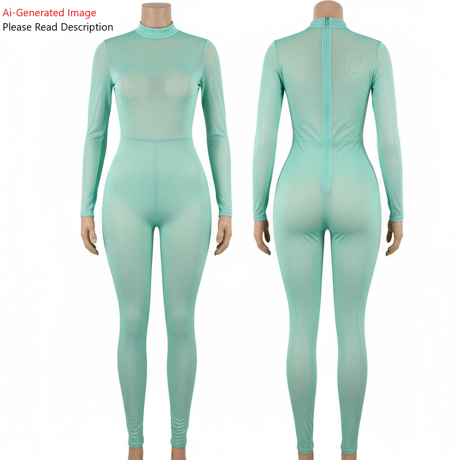 Women's Full Sleeves Jumpsuit Sewing Pattern - A0001-25-Y-7