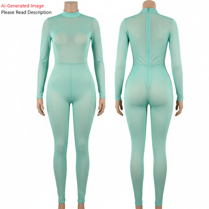 Women's Full Sleeves Jumpsuit Sewing Pattern - A0001-25-Y-7