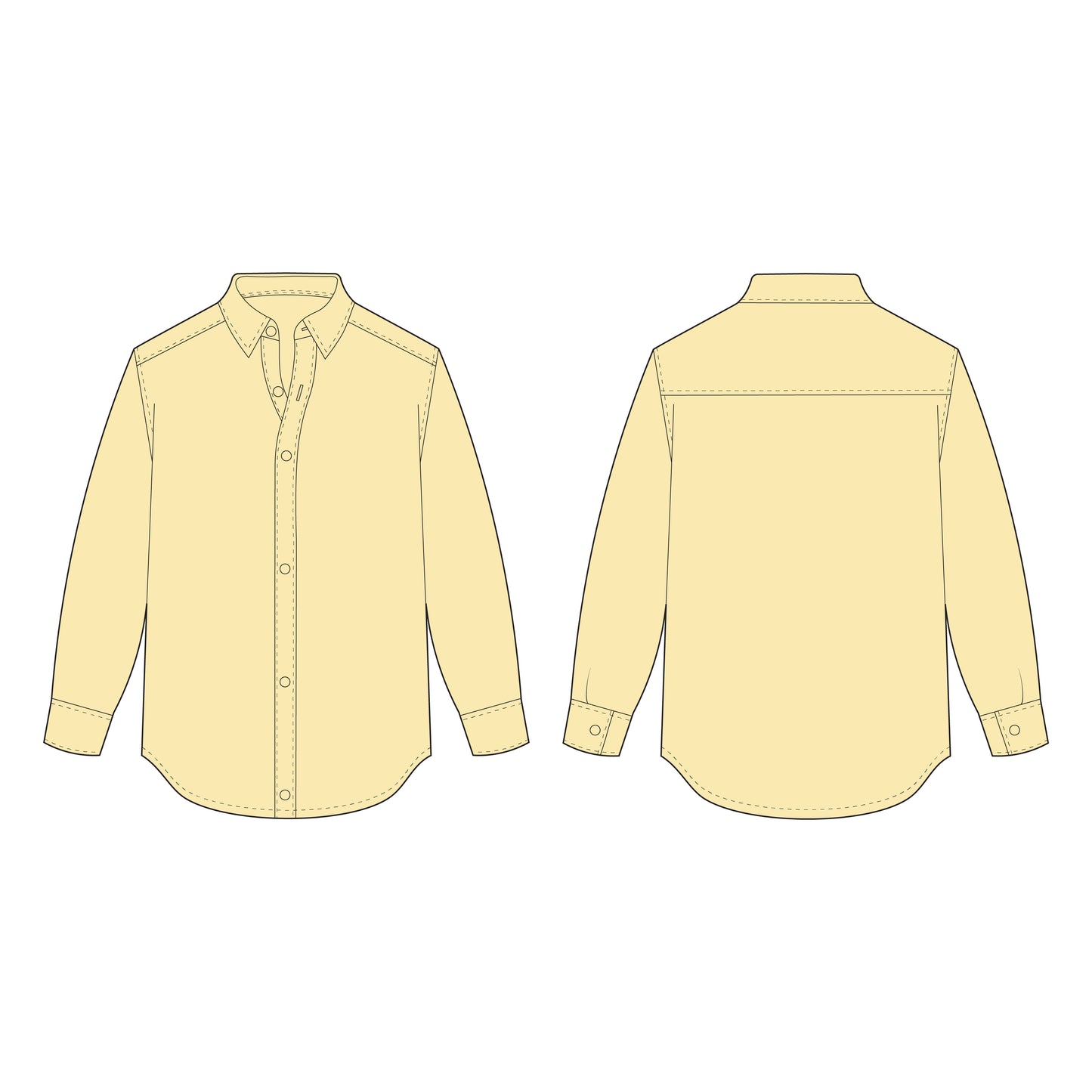 Men's Shirt Sewing Pattern - A0001-22-V-14