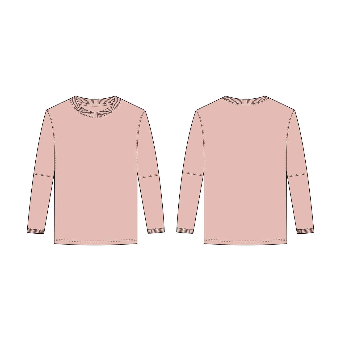 Men's Double Sleeves T-Shirt Sewing Pattern - A0005-22-V-05