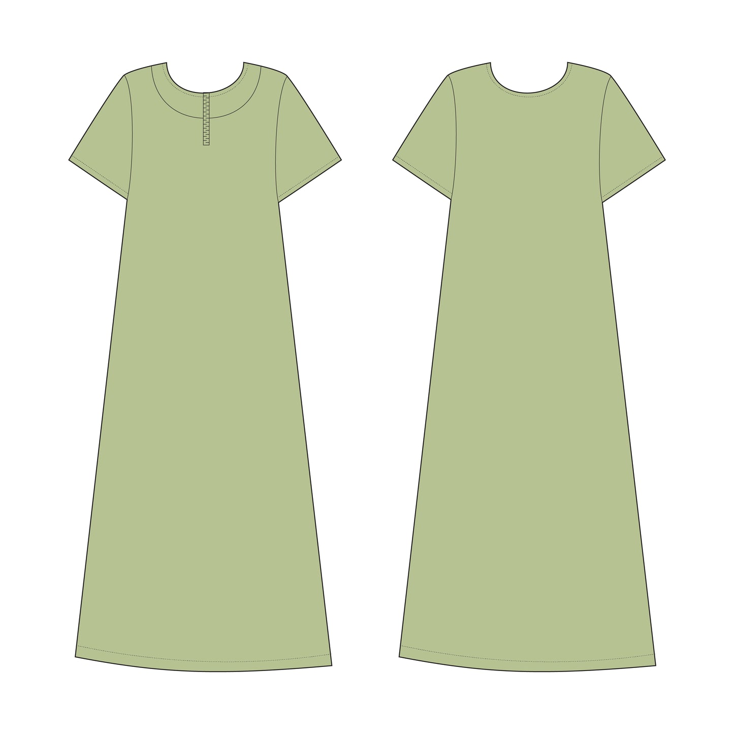 Women's Nighty Sewing Pattern - A0006-22-V-12