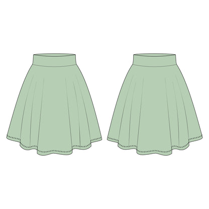 Women's Flared Skirt Sewing Pattern - A0001-22-V-08