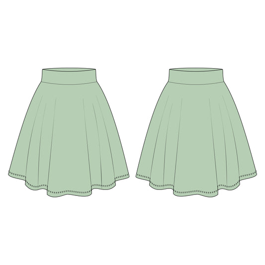 Women's Flared Skirt Sewing Pattern - A0001-22-V-08