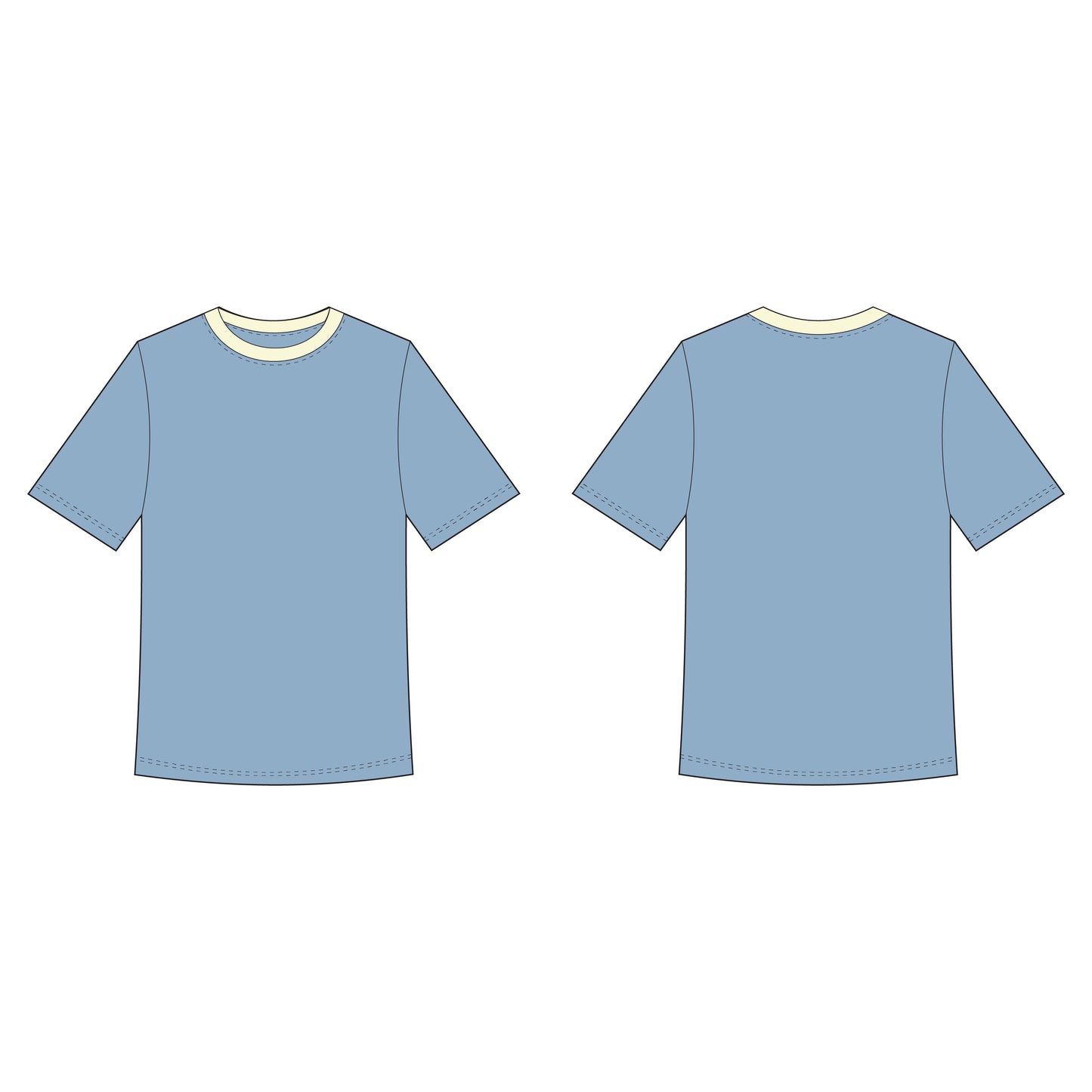 Unisex Half Sleeves T-Shirt Sewing Pattern - A0016-22-V-05