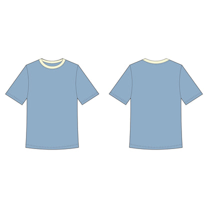 Unisex Half Sleeves T-Shirt Sewing Pattern - A0016-22-V-05