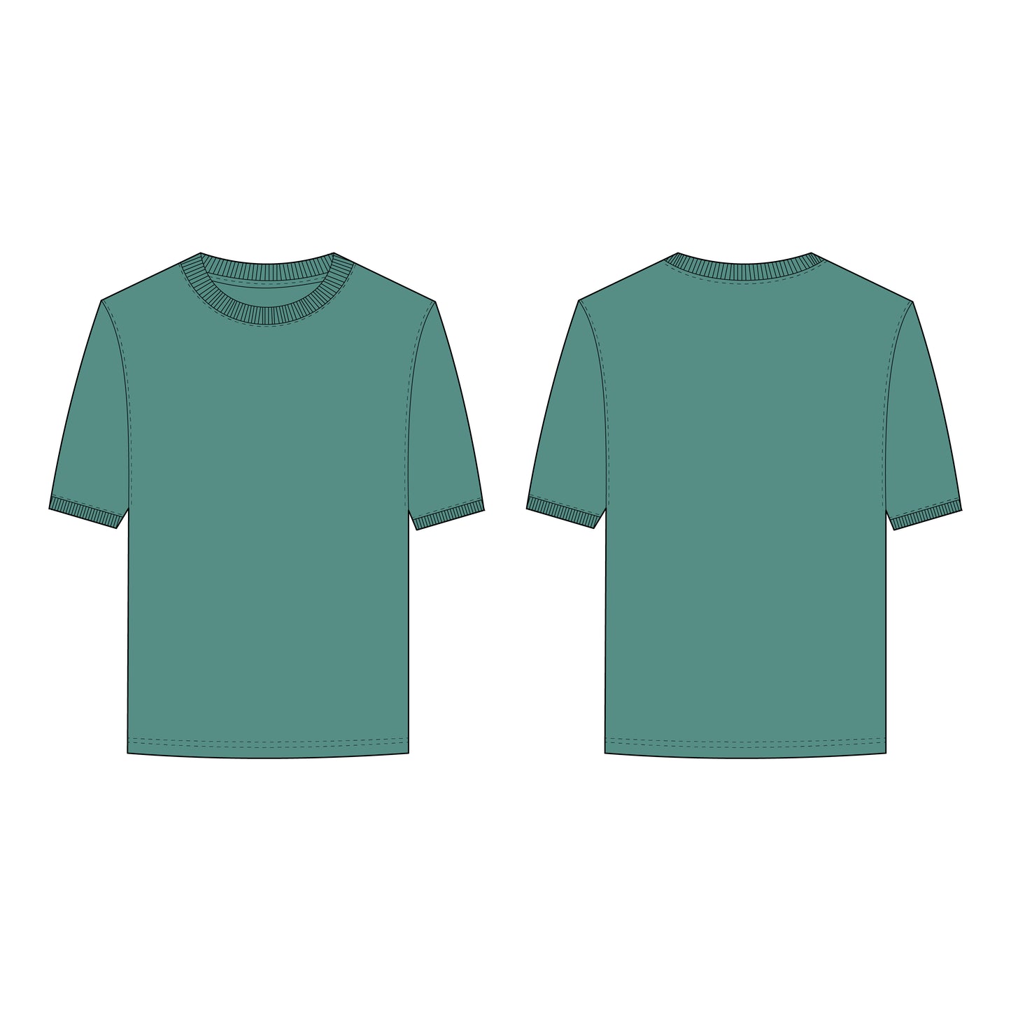 Men's Half Sleeves T-Shirt Sewing Pattern - A0013-22-V-05