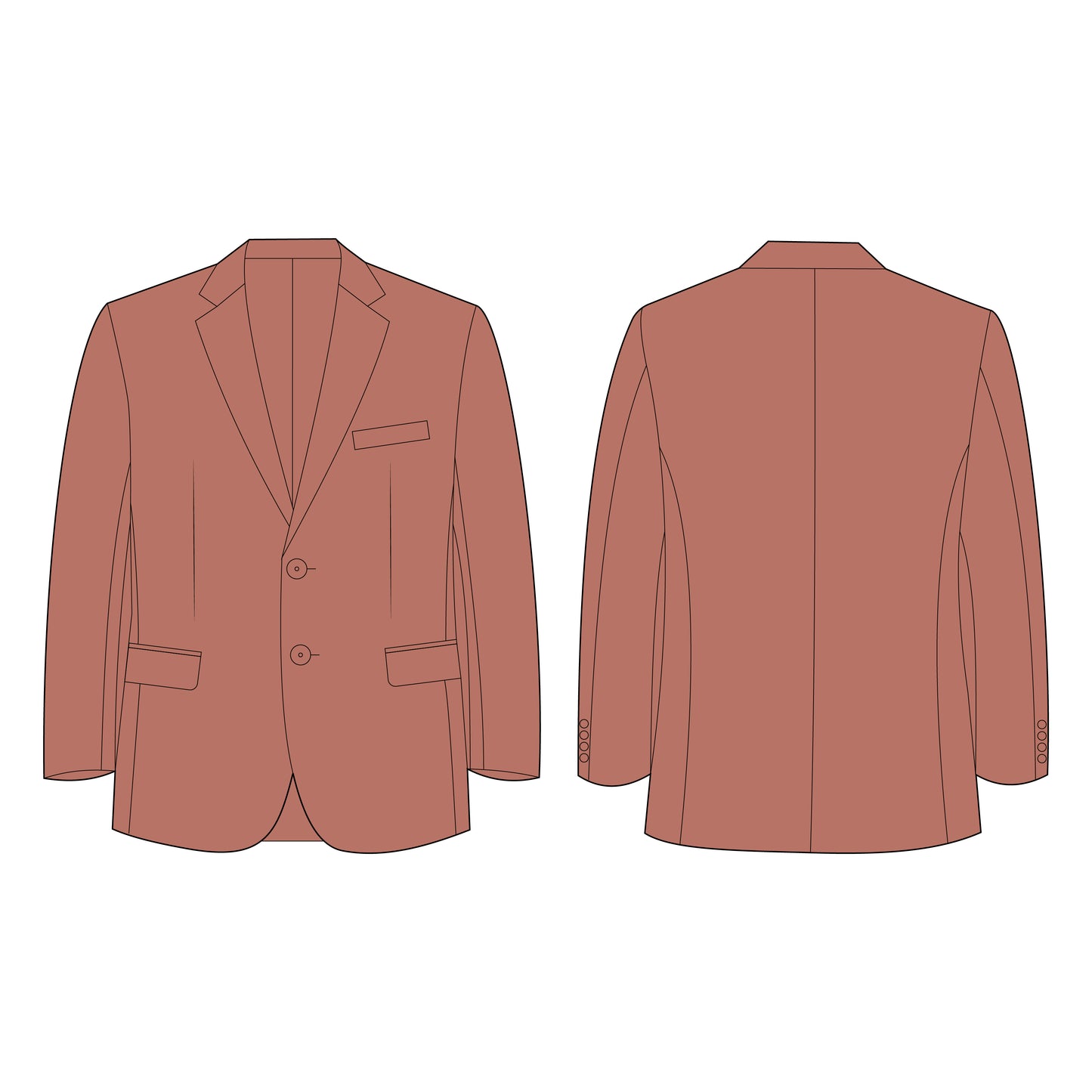 Men's Blazer Sewing Pattern - A0019-22-V-08