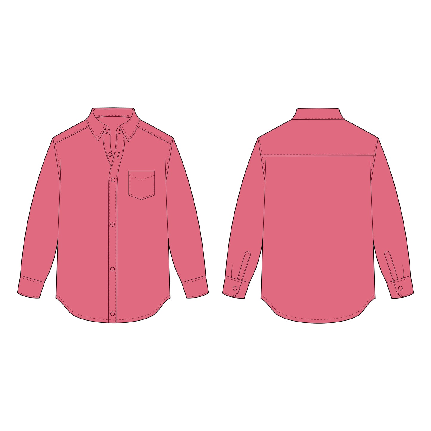 Men's Shirt Sewing Pattern - A0018-22-V-08