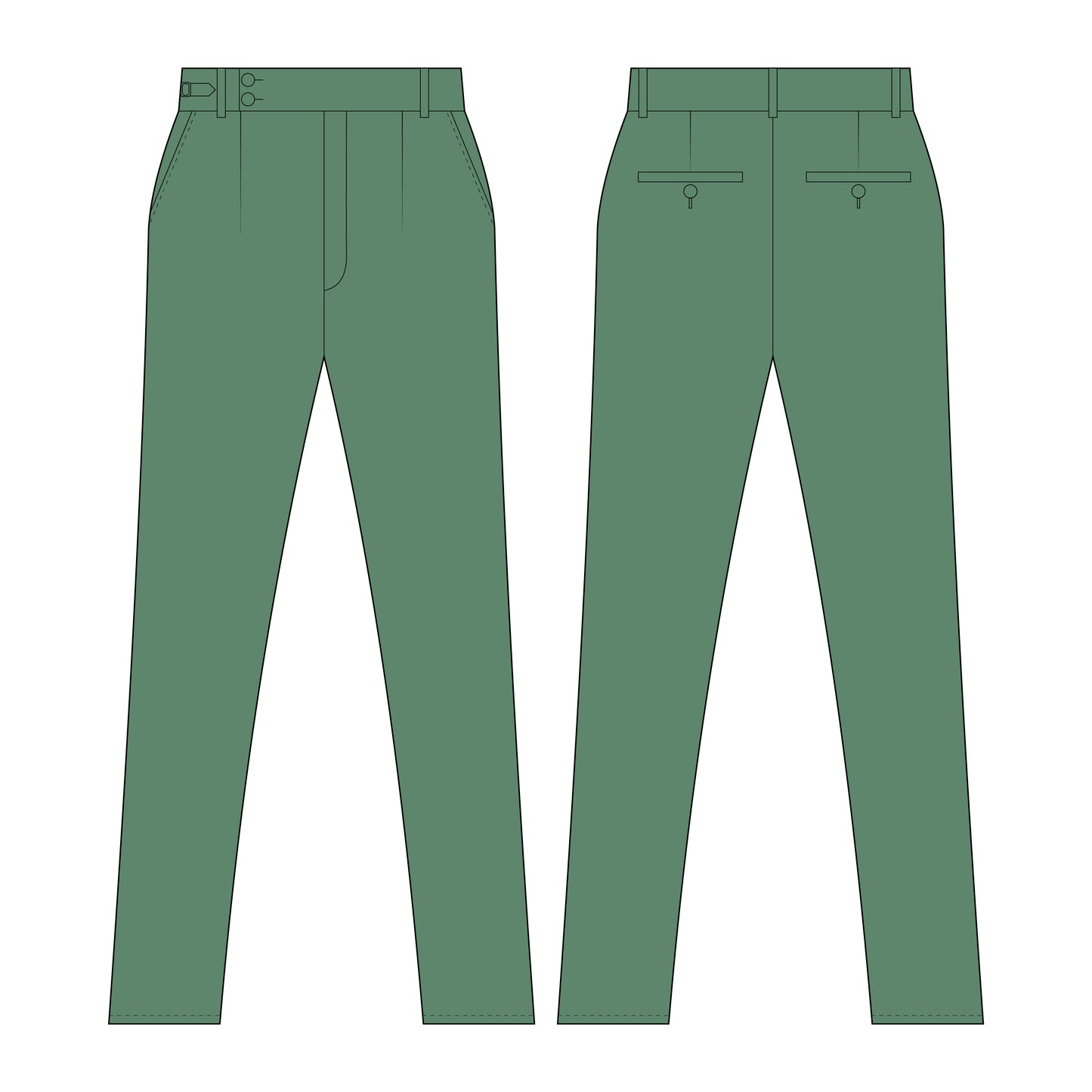 Men's Formal Pant Sewing Pattern - A0020-22-V-08