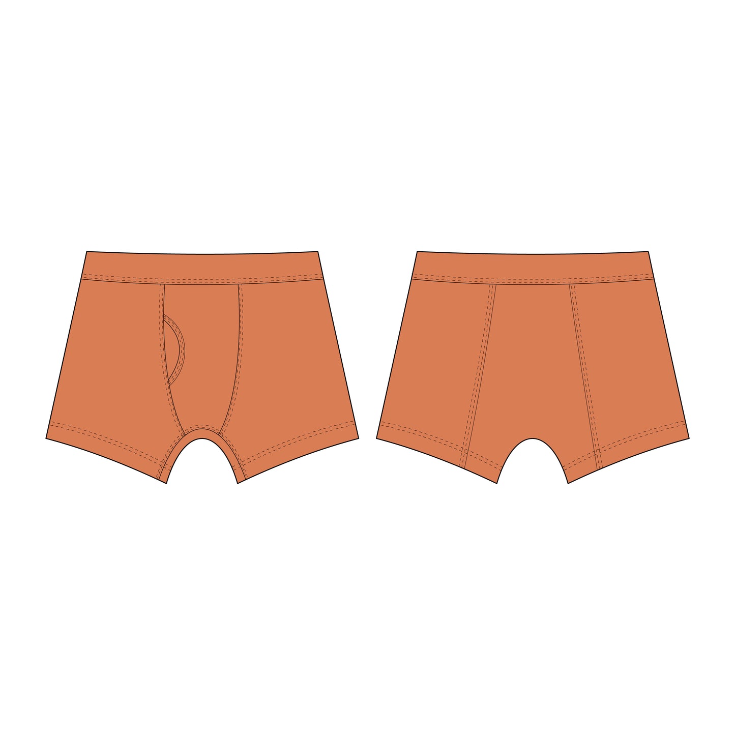 Men's Innerwear Shorts Sewing Pattern - A0001-22-V-10