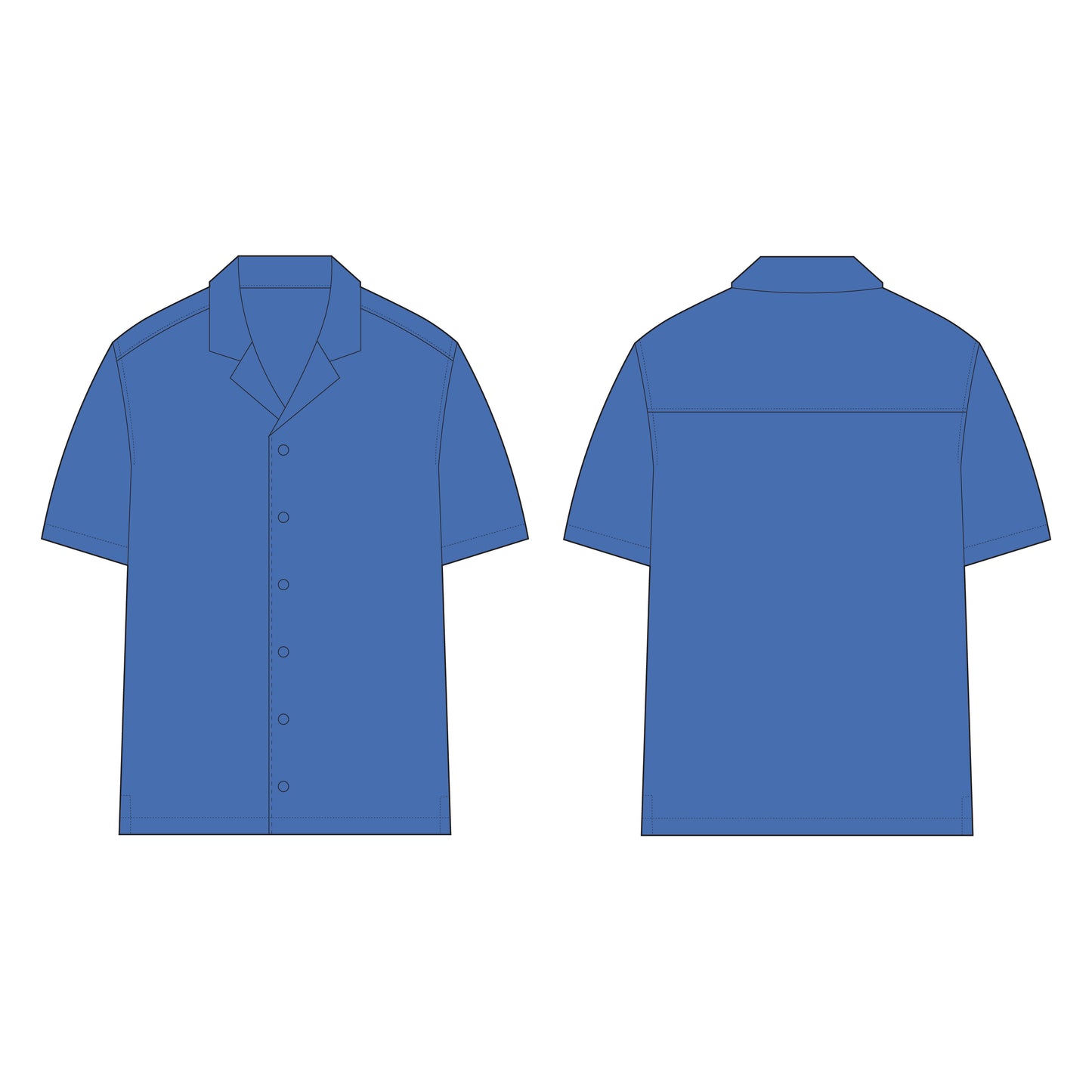 Men's Half Sleeves Regular Fit Shirt Sewing Pattern - A0001-26-Z-02