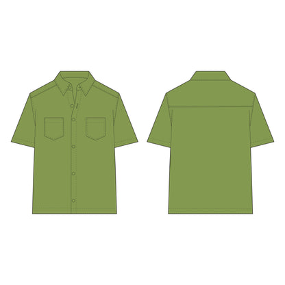 Men's Half Sleeves Shacket Sewing Pattern - A0019-22-V-04